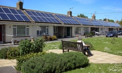 Solar panels on social housing in Somerset