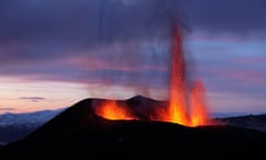 Volcano erupting