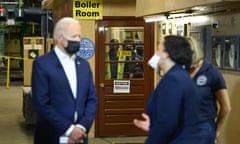 Joe Biden at the Carrollton water treatment plant in New Orleans last night.