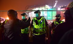 Police try to contain fan protests outside Celtic Park