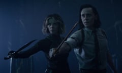 A couple of Lokis ... Sophia Di Martino and Tom Hiddleston as Sylvie and Loki.