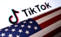 Composite image of TikTok logo and US flag