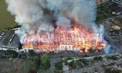 Last April’s fire at the disused Fisons factory in Bramford near Ipswich.