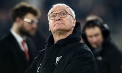 Claudio Ranieri has taken 12 points from 16 games as Fulham’s manager.