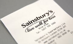 A Sainsbury’s receipt