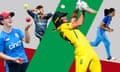 England’s Alice Capsey, Nida Dar of Pakistan, Australia’s Meg Lanning and Renuka Singh Thakur of India.