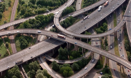 Spaghetti junction of the M6 in Birmingham.