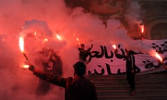 Tunisian protesters during the Arab spring.