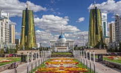 View of the presidential palace in Astana, Kazakhstan.