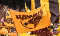 Hawthorn fans wave flags during the 2015 AFL grand final. An inquiry has been commissioned after allegations of racism and other inappropriate behaviour at the club between 2008 and 2016.