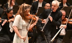 Energetic … Janine Jansen and Martin Fröst perform at the Barbican, London.  