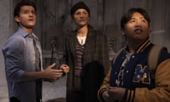 Tom Holland, Zendaya and Jacob Batalon in Columbia Pictures' SPIDER-MAN: NO WAY HOME.