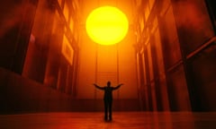 Olafur Eliasson with his installation The Weather Project in the Turbine Hall of the Tate Modern in 2003