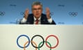 Thomas Bach at an International Olympic Committee press conference in Mumbai