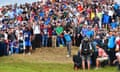 Jordan Spieth hits his second shot on the 6th hole during his tumultuous final round.