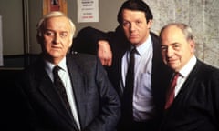 John Thaw with Kevin Whately and Inspector Morse writer Colin Dexter.