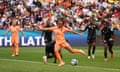 Lieke Martens scores a disallowed goal during the Netherlands’ last 16 Women’s World Cup game against South Africa at Sydney Football Stadium.