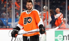 Vancouver Canucks v Philadelphia Flyers<br>PHILADELPHIA, PENNSYLVANIA - OCTOBER 15: Keith Yandle #3 of the Philadelphia Flyers looks on against the Vancouver Canucks at Wells Fargo Center on October 15, 2021 in Philadelphia, Pennsylvania. (Photo by Tim Nwachukwu/Getty Images)