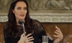Angelina Jolie at a press conference for First They Killed My Father in Cambodia earlier this year.