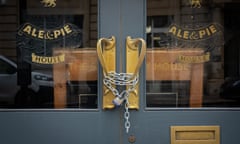 A locked-down Fuller's pub in London