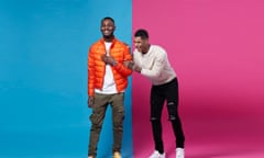 Conversation Feature - Dave (rapper) full name David Orobosa Omoregie with Marcus Rashford (player for Manchester United &amp; England. photographed together at Blundell Studios, London.