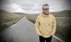 Huw Stephens, with his anorak, in the Welsh countryside.