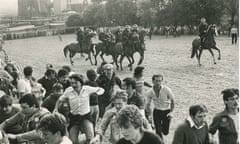 Riot police confront striking miners at Orgreave in 1984