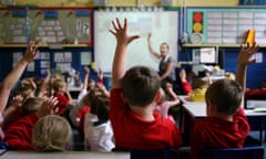 Primary school children in a classroom