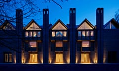 The new library at Magdalene College, Cambridge, at night.