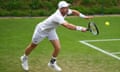 Andy Murray stretches for a forehand during his preparation for a final appearance at WimbledonAndy Murray stretches for a forehand during his preparation for a final appearance at Wimbledon