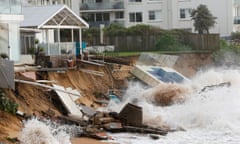 Waves crash against a swimming pool that was washed away from a home on the Collaroy beachfront after heavy storms battered Sydney’s beaches in June 2016.