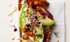 Avocado and tahini roasted chickpeas