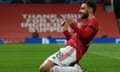 Bruno Fernandes celebrates scoring Manchester United's opener