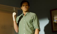This undated publicity image released by Showtime shows Michael C. Hall as Dexter Morgan in a scene from the final season of “Dexter,” airing Sundays at 9 p.m. EST on Showtime. (AP Photo/Showtime, Randy Tepper)