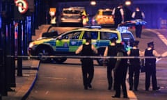 Police officers at the scene of London Bridge attack in June 2017