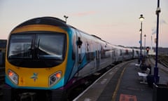 A TransPennine Express train at Huddersfield station.