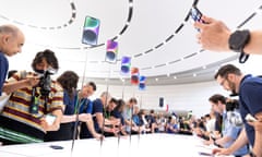 Apple’s catwalk … the new iPhone 14 at a lavish launch on 7 September.