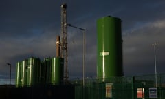 Fracking rig in Ellesmere Port, Cheshire, England