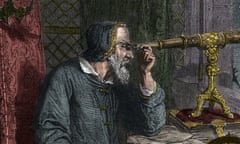 Galileo Galilei and his Telescope - engraving 1864 (Photo by Stefano Bianchetti/Corbis via Getty Images)