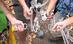 Holding Zipline Gear