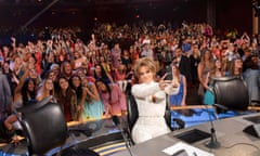 FOX’s “American Idol XIV” Top 2 Revealed<br>HOLLYWOOD, CA - MAY 12: Judge Jennifer Lopez onstage at FOX’s “American Idol XIV” Top 2 Revealed on May 12, 2015 at the Dolby Theater in Hollywood, California. (Photo by Michael Becker/FOX via Getty Images)