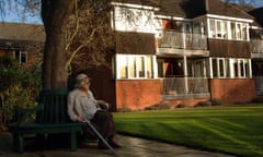 A resident of the Mary Fielding Guild in Highgate, north London, in the garden.