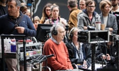 Director Stephen Frears on the set of A Very English Scandal. 