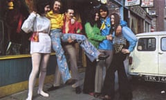 Flamboyantly dressed young people in Carnaby Street, London, in 1966.