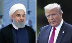 President Hassan Rouhani and President Donald Trump as the US reinstates economic sanctions on Iran