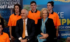 Malcolm and Lucy Turnbull at a jobs forum in the federal seat of Cowan in Perth on Tuesday morning.