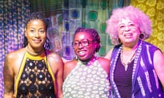 Aja Monet, the director of the play; Nana Darkoa Sekyiamah and Angela Davis.