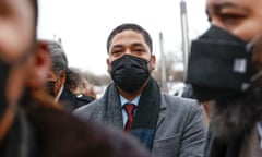 *** BESTPIX *** US-TRIAL-SMOLLETT<br>Jussie Smollett arrives at the Leighton Criminal Court Building for his trial on disorderly conduct charges on December 6 2021 in Chicago, Illinois. - Former "Empire" star Jussie Smollett is accused of making false reports to authorities that he was the victim of a racist and homophobic attack in 2019. (Photo by KAMIL KRZACZYNSKI / AFP) (Photo by KAMIL KRZACZYNSKI/AFP via Getty Images) *** BESTPIX ***