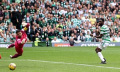 Odsonne Édouard scores the opener at Celtic Park.