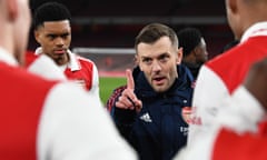 Jack Wilshere talks to Arsenal Under-18s before extra time in the FA Youth Cup semi-final win over Manchester City.